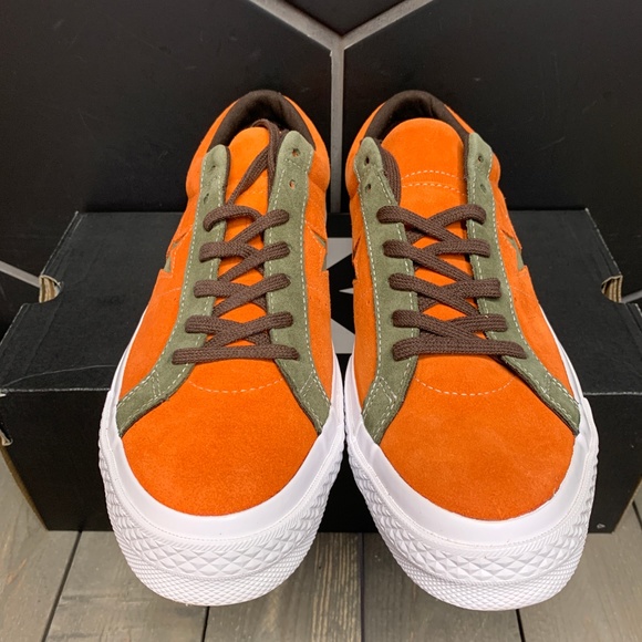 New Converse One Star Ox Low Orange Green Sneakers - Picture 3 of 6